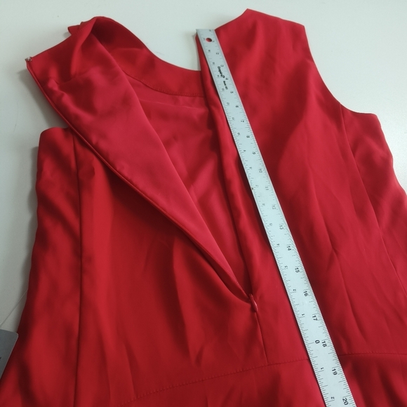 DONNA MORGAN Passion Red Lightweight Dress Sleeveless Loose Bottom Size 8 - Picture 7 of 13